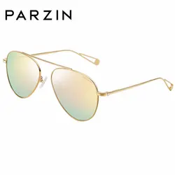 PARZIN Прохладный дамы Поляризационные солнечные очки пилота классический бренд дизайн сплав рамки лягушка Пилот солнцезащитные очки для