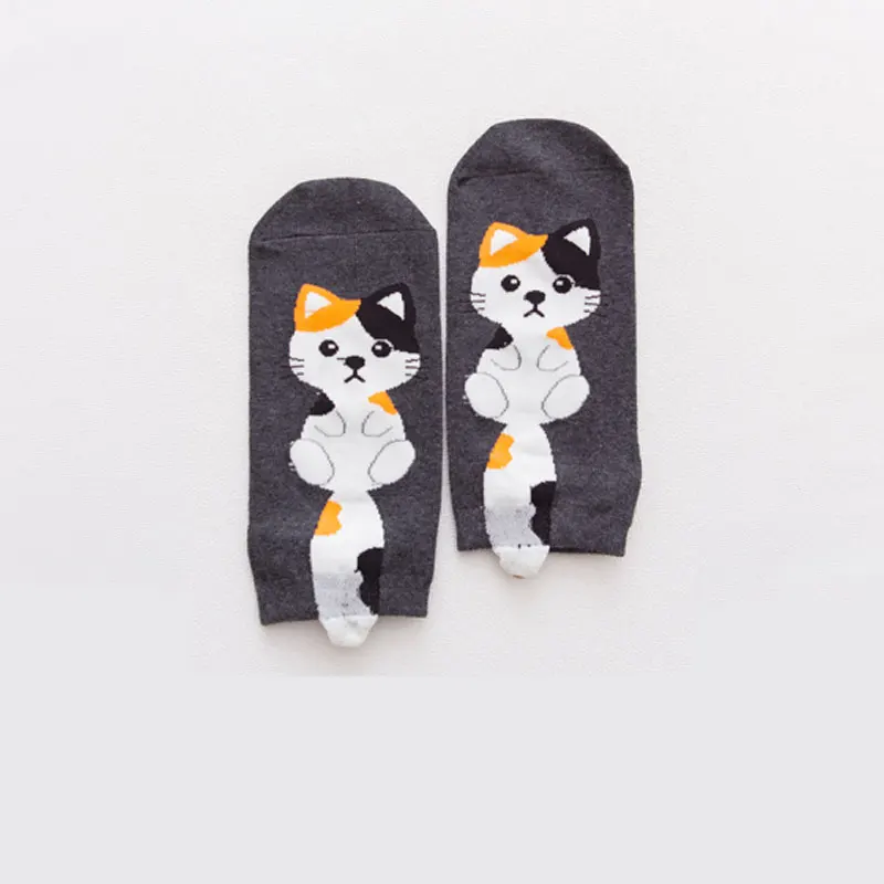 Женские носки до щиколотки незаметные носки с 3D рисунком кота собаки из мультфильма хлопковые короткие носки с низким вырезом милые носки для девочек - Цвет: 3