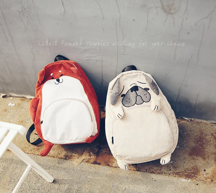 Супер качество, японская сумка с милым животным Мопсом, тканевый рюкзак для учеников средней школы, осенняя школьная сумка, женский подарок