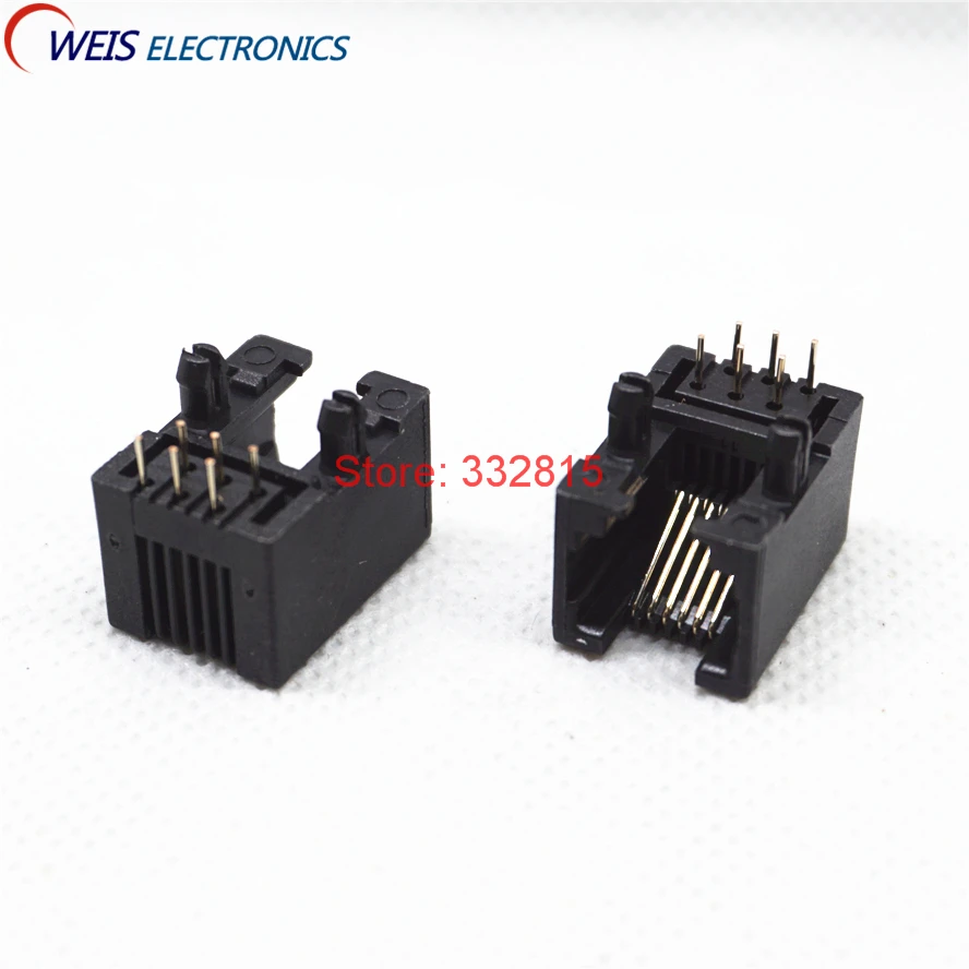 

20PCS 95001-6P6C telephone female socket RJ11 RJ12 6 core plug 90degrees 18*13.5*11.5mm ROHS Free shipping