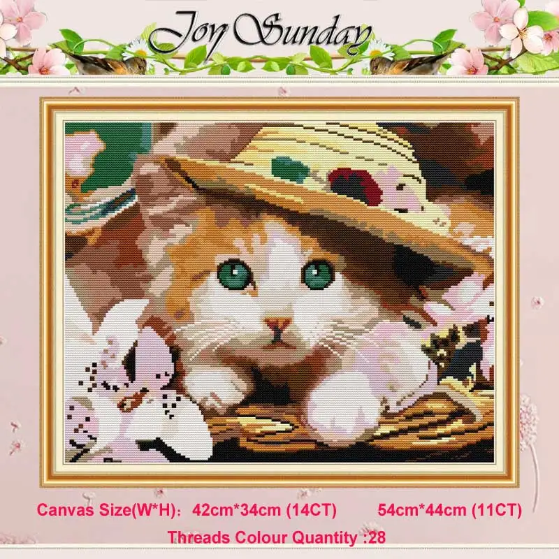 

Oil painting cat animals counted 11CT 14CT Cross Stitch Set DIY DMC Chinese Cross-stitch Kit Embroidery Needlework home decor