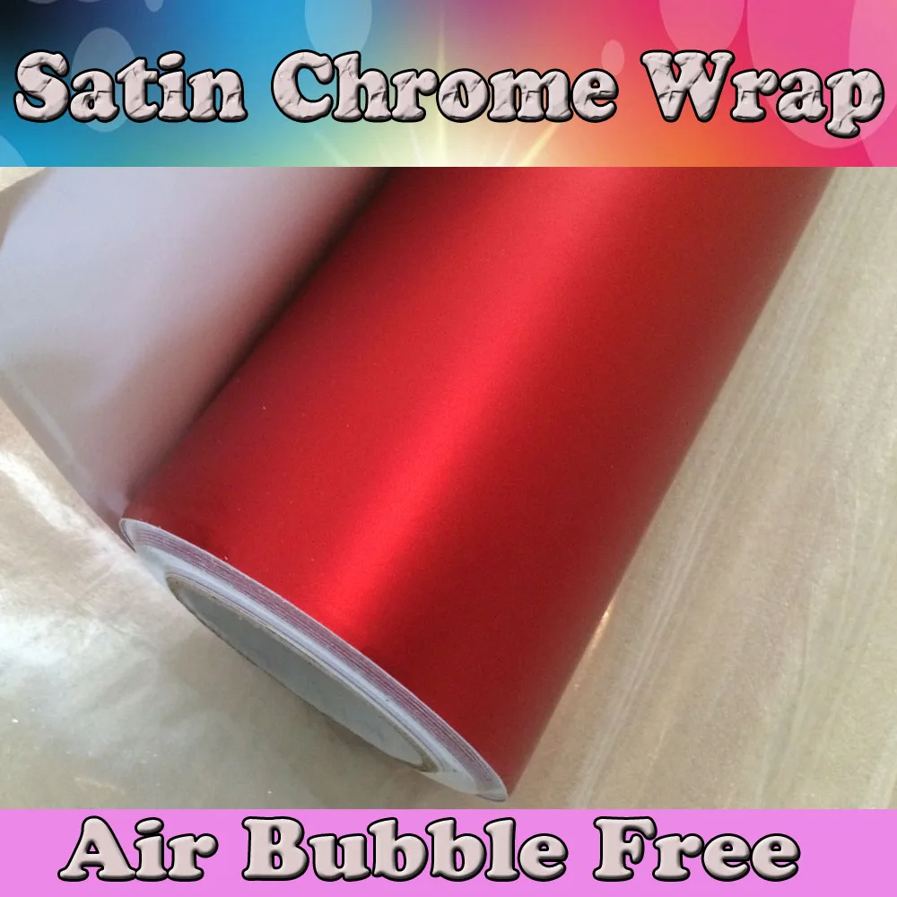 satin red Matte chrome vinyl metallic Matt alumium red car wrap sheets (4)