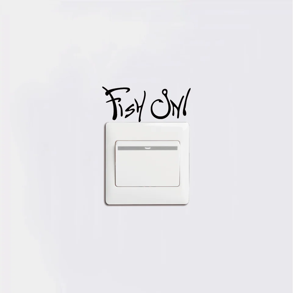 Creative FISH ON Vinyl Light Switch Sticker Fashion Fishing Wall Decal for Bedroom Home Decor SW0313 Creative FISH ON Vinyl Light Switch Sticker Fashion Fishing Wall Decal for Bedroom Home Decor SW0313