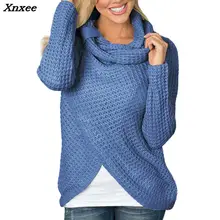 Women Long Sleeve Solid Sweater Pullover Tops Blouse Shirt Xnxee