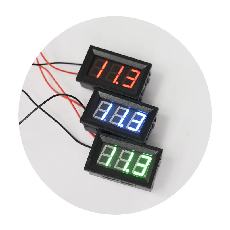 

Digital Voltmeter DC 2.5V to 30V Digital Voltmeter Voltage Panel Meter Red/Blue/Green For 6V 12V Electromobile Motorcycle Car