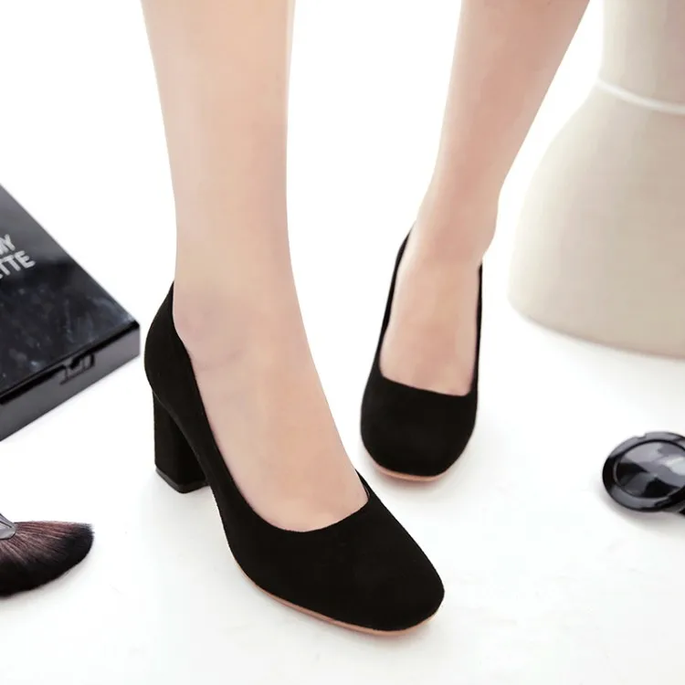 

Big Size 11 12 13 14 Ladies high heels women shoes woman pumps Shallow Rough heeled high heeled single shoes