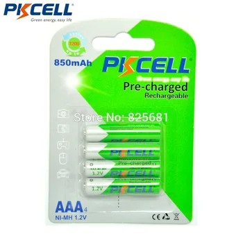 

4Pcs 1Card PKCELL AAA 850mAh 1.2V Precharged Rechargeable NIMH Battery aaa Over 1200 Times Cycles