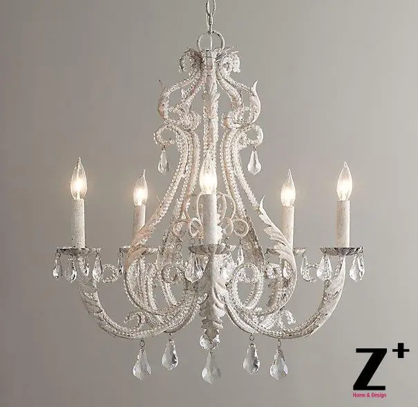 White Rustic Chandelier 4