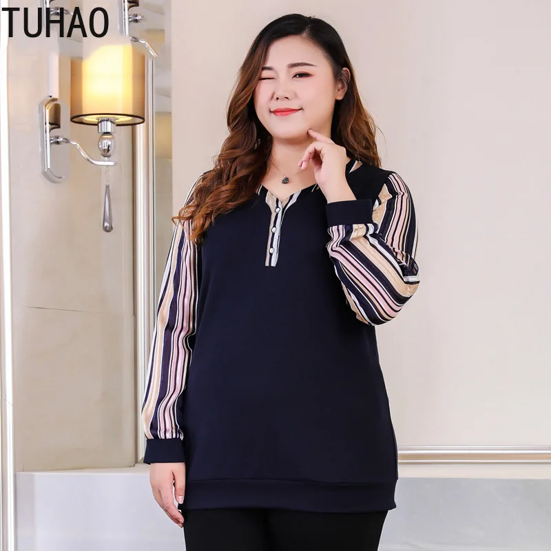 

2019 Spring Clothing Woman Plus Size 10XL 8XL 6XL Women Knit Blouses Vintage Women's Office Lady Blouse Loose Knit Shirt Tops MS