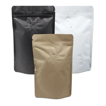 

30Pcs Colorful Stand Up Pure Aluminum Foil Zip Lock Coffee Beans Storage Bag with Vent Mylar Food Dry Flower Zipper Package Bags