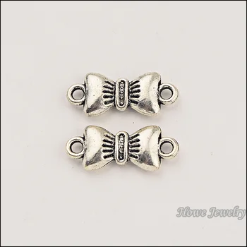 

120pcs Charm vintage tie connector Pendant Tibetan silver Zinc Alloy Fit European Necklace DIY Metal Jewelry Findings