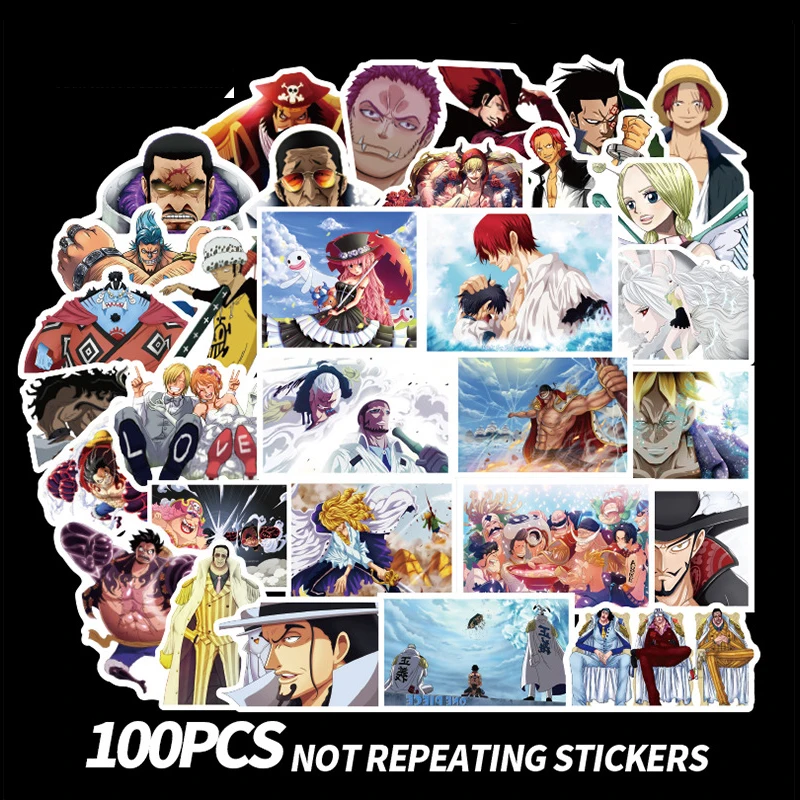 100pcs One Piece Stickers For Snowboard Laptop Luggage Car Fridge DIY Styling Vinyl Home Decor Pegatina kids sticker