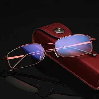 Retro okulary mężczyźni kobiety prostokątne szkła Okulary do czytania metalowa rama okulary spersonalizowane 1.0 1.5 2.0 2.5 3.0 3.5 4.0