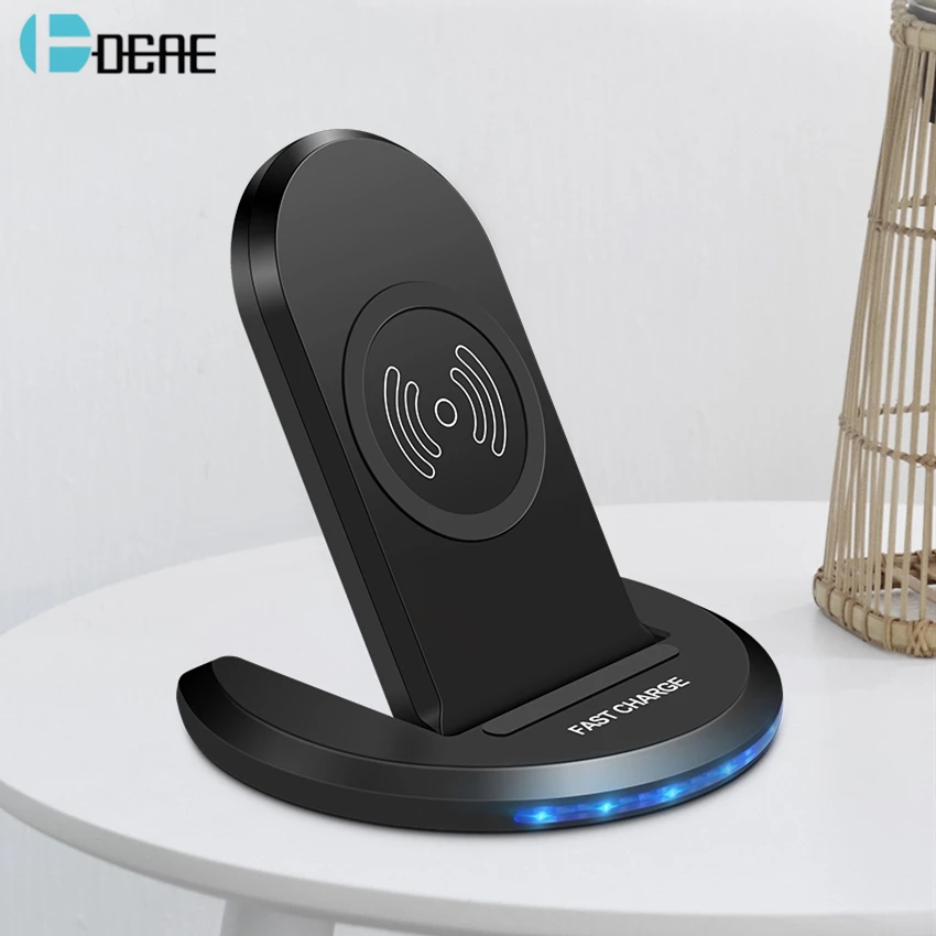 

DCAE 10W Qi Wireless Charger For iPhone XS Max XR X 8 Plus USB Fast Charging Phone Holder Pad For Samsung S9 S8 Xiaomi Mix 3 2s