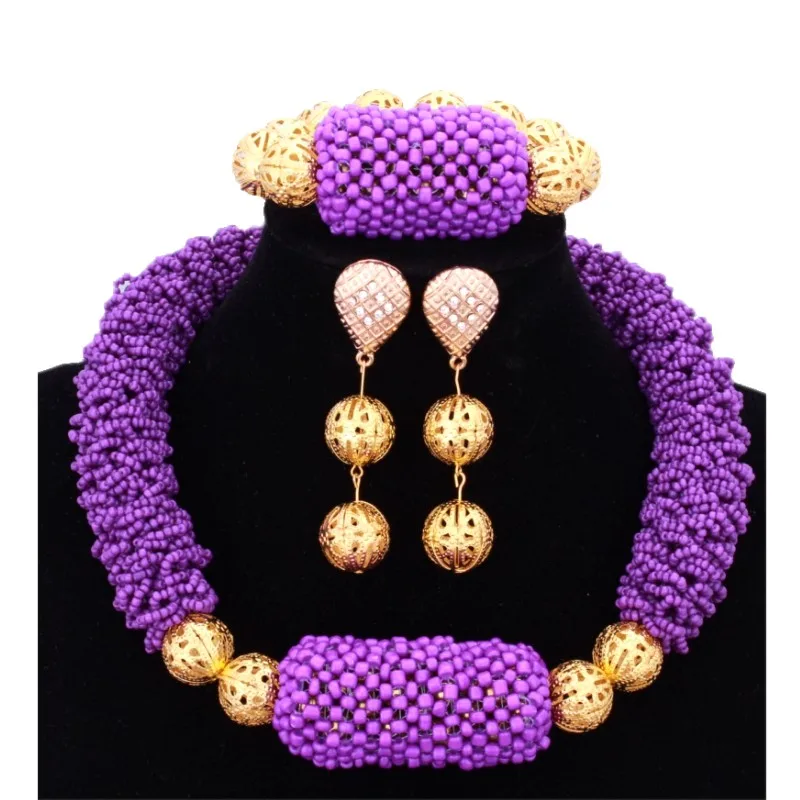 4uJewelry массивные африканские Ювелирные наборы Чистое Белое нигерийское ожерелье