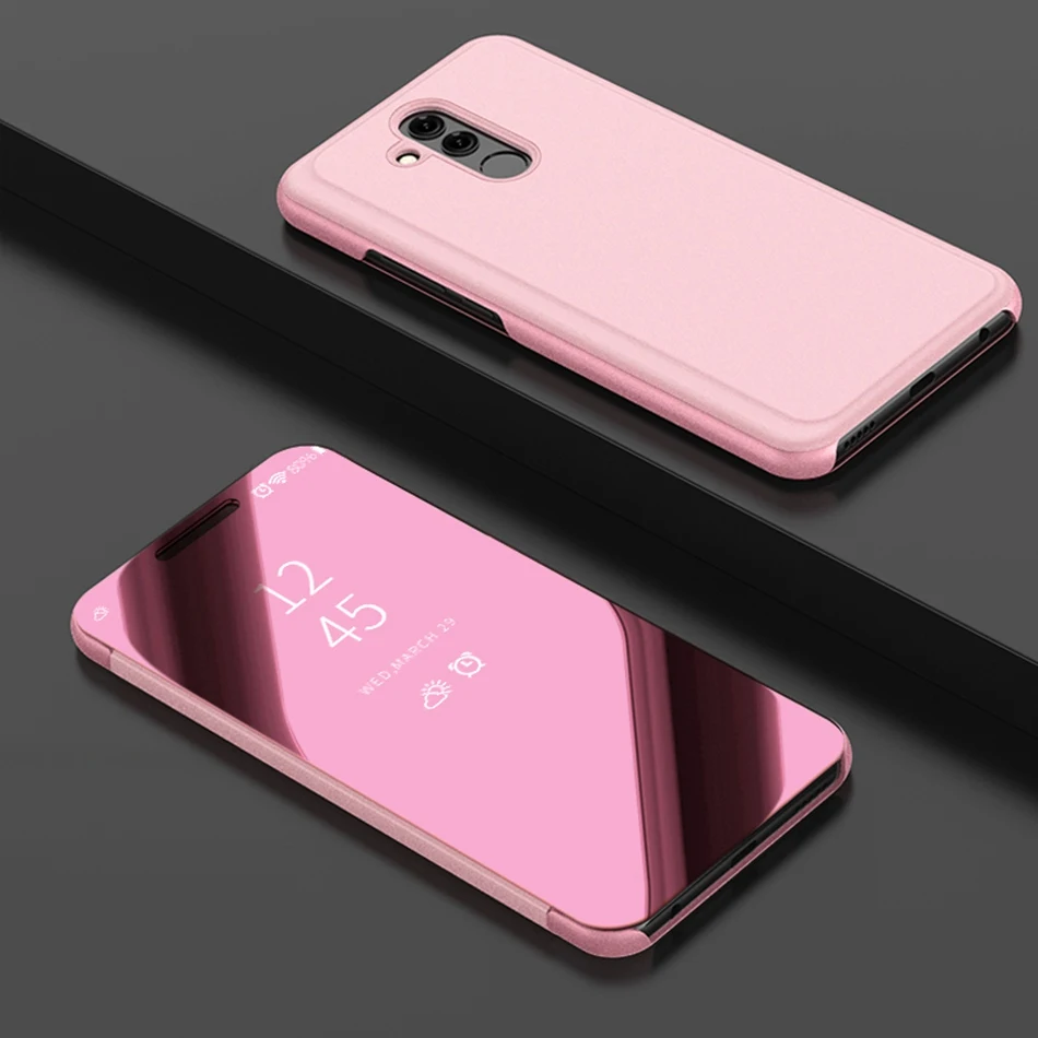 Rose Gold Роскошный зеркальный чехол для huawei mate 10 Lite mate 20 Pro с зеркальным покрытием для huawei mate 20X mate 9 Pro, откидной кожаный чехол с подставкой - Цвет: Rose Gold