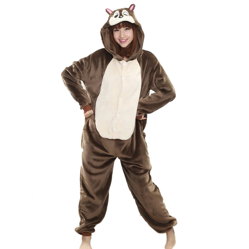 Chipmunks кигуруми пижамы комбинезоны для взрослых женщин Onesie костюмированного