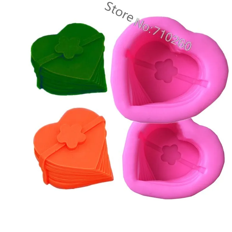 X005 3D Heart Silicone Mold Jewelry Cabochon Valentine Love Chocolate