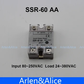 

60AA SSR input 80~250 AC load 24-380V AC single phase AC solid state relay