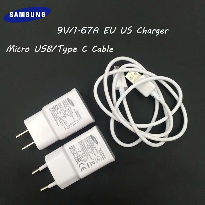 

9V 1.67A Adaptive Fast Charger Adapter Micro USB/TYPE-C Data Cable For Samsung Galaxy A70 A60 A50 A40 S6 S7 Edge S8 S9 S10 Plus