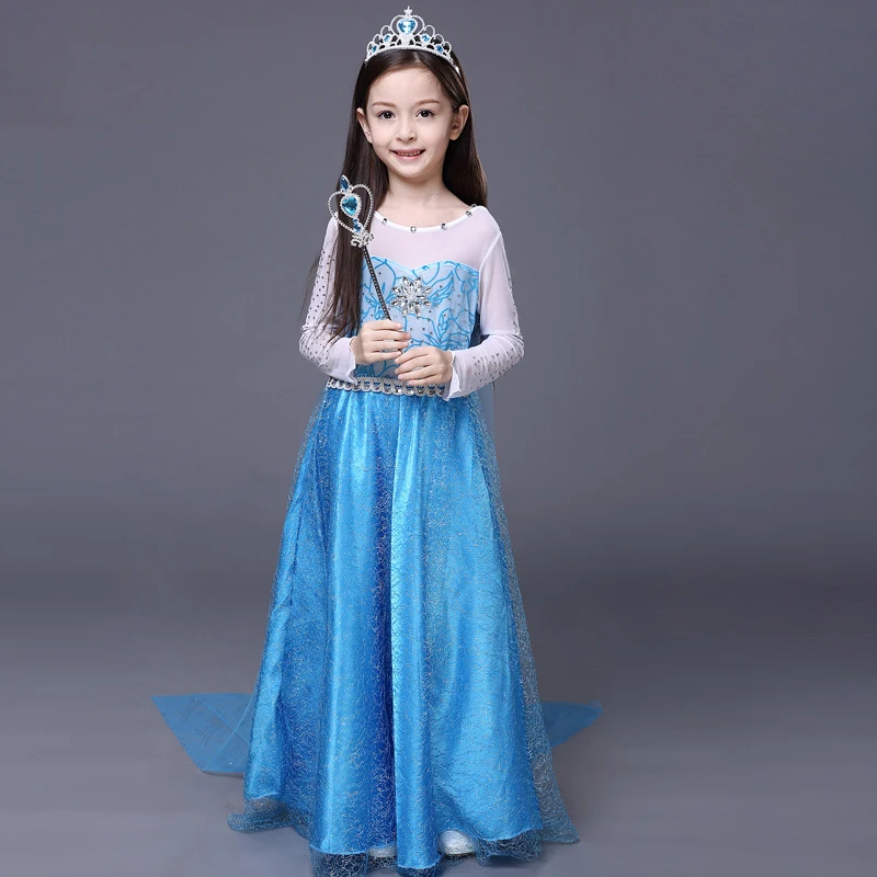 

Brand High Quality Snow Romance Princess Dress Elsa/Anna Cosplay Costume Girls dress Aisha Children's Party Dress 3T-14T