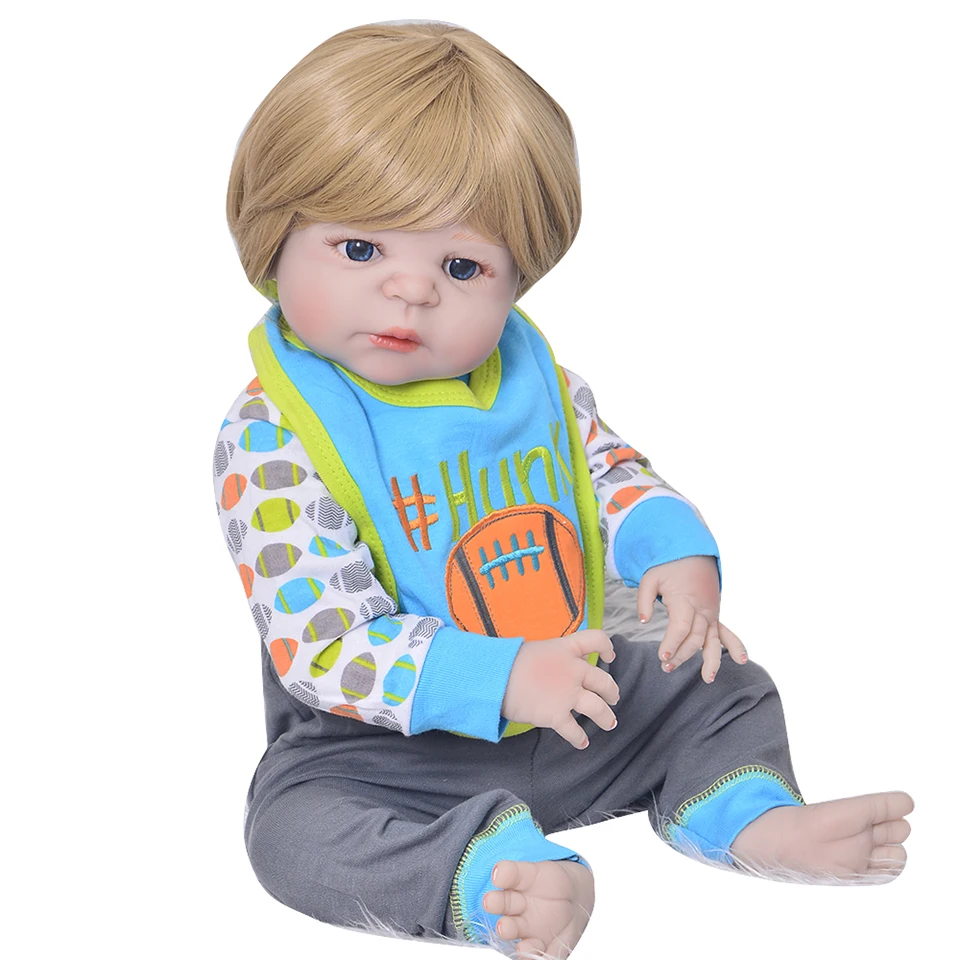 Latest unique 55cm Silicone Reborn boy Boneca Realista Super handsome Baby Dolls For girls Birthday Gift Bebes Reborn Dolls toy
