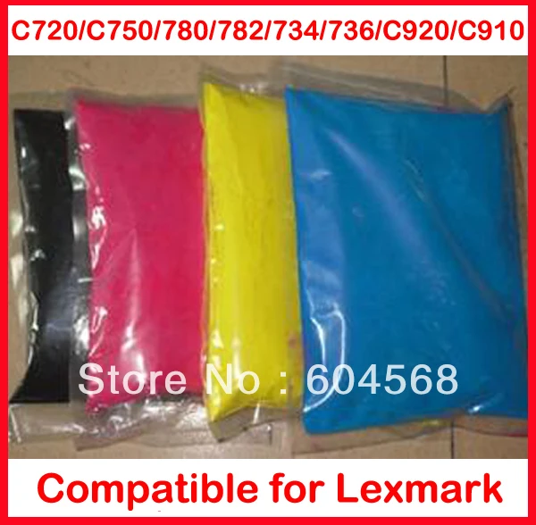 High quality color toner powder compatible Lexmark C720/C750/780/782/734/736/C920/C910 Free Shipping