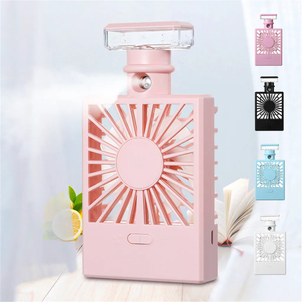

Mini Fan USB Charging Cooling Fan Perfume Bottle Humidifier Fan Spray Water Meter Fan #C