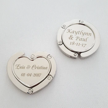

Personalized Names Wedding Guest Gift Silver Handbag Holder Purse Hook Customized Gift Women's Handbag Hanger Wedding Souvenir