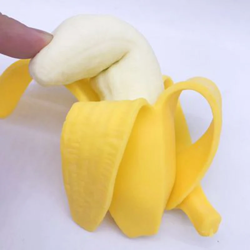 

Cute Banana Squishy Slow Rebound Toys For Children Slow Rising Anti-Stress Simulation Fruit Model Banana Kids Fun Toys Gift