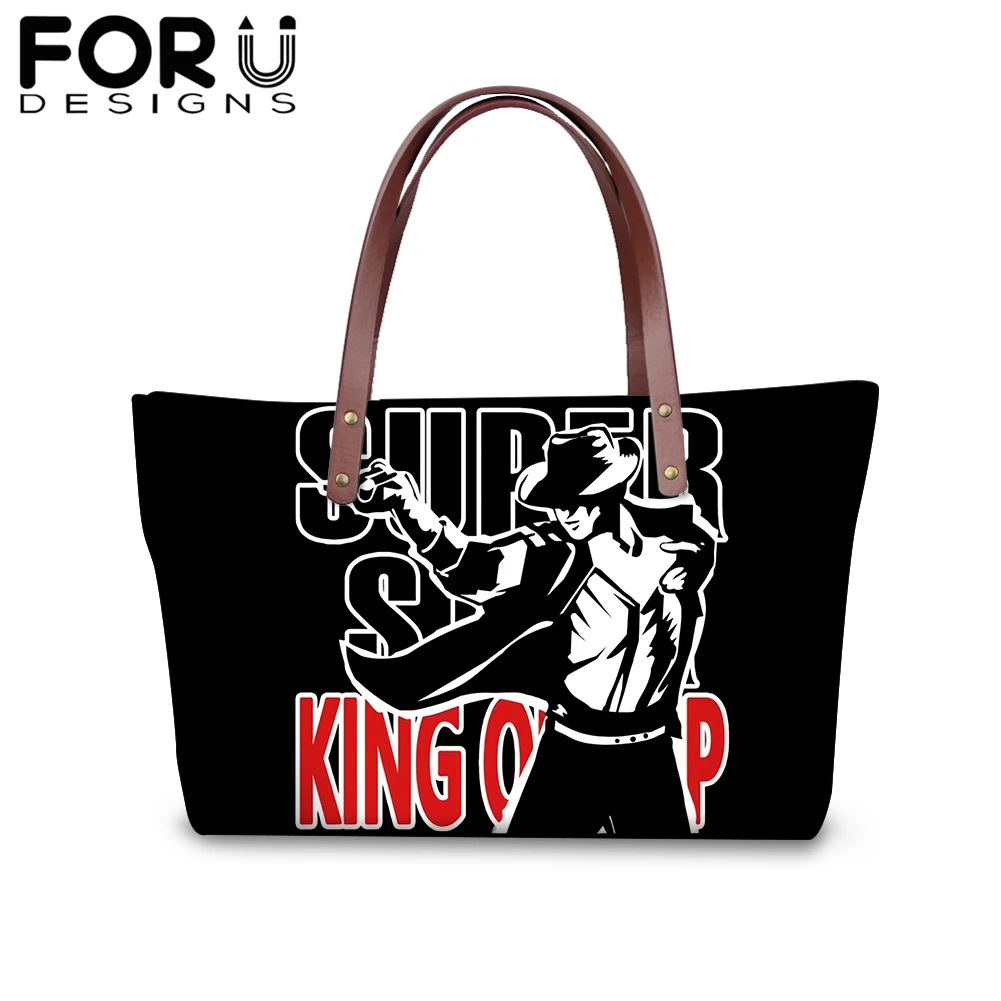 

FROUDESIGNS 2019 Waterproof Large Shoulder bag for Women MJ Super Star Print Shopping HandBag Female Fashion Protable Purse