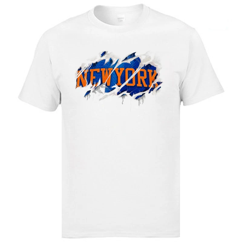

Men Funny Summer Tops Shirt Crew Neck 100% Cotton Comfortable T Shirt New York Letter White Tshirts Fashion Tee Shirt For Male