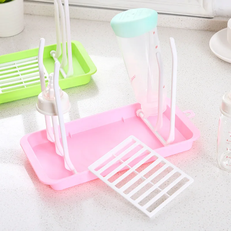 Bottle Dry Rack Baby Bottle Drain Drying Racks Blue Pink Baby Bottle Cleaning Dryer Drainer Drying Rack Feeding Cup Holder