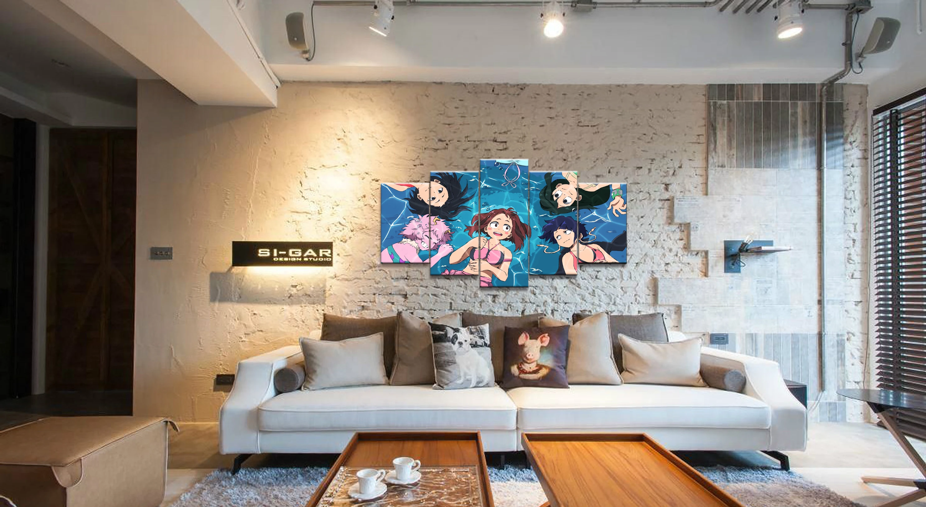 Wall Art Poster Painting Modular Pictures For Living Room Decorative Pictures Canvas Printed 5 Panel My Hero Academia Animation