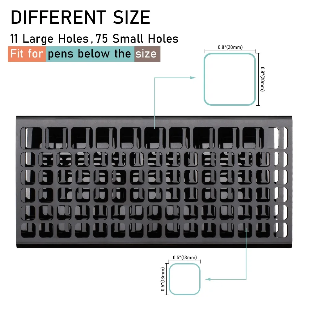 Günstige 86 Slots Premium Stift Halter Acryl Schreibtisch Stehen 2 Loch Größen Durable Organizer Lagerung für Gel Stifte Bleistifte Kunst Marker pinsel Stift