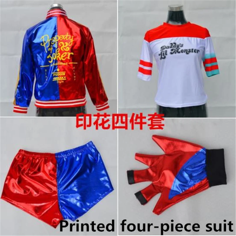 Halloween Cosplay Suicide Squad Harry Quin Role-Playing Costume Harry Quinn Jacket T-Shirt Shorts Multi-Piece Full Set Of Access