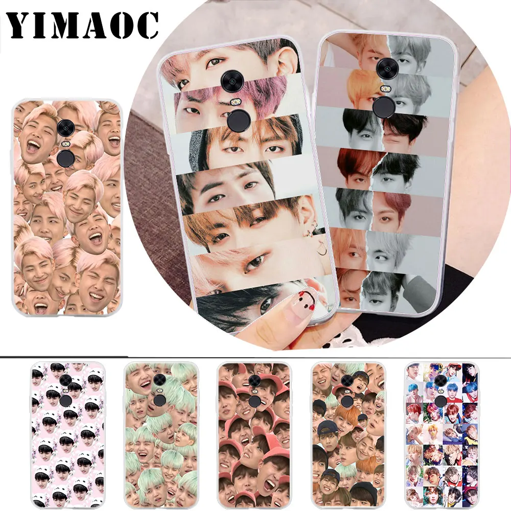 

YIMAOC BTS Bangtan Boys faces Soft Case for Xiaomi Redmi 4A Note 7 4X 5 Plus 5A Prime 6 Pro 6A S2