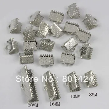 

Free Shipping 100pcs 87-15 8/10/16/20mm mix size Over Clip Tips Cord Crimp Ends Bead Cap For Jewelry Making Craft DIY finding