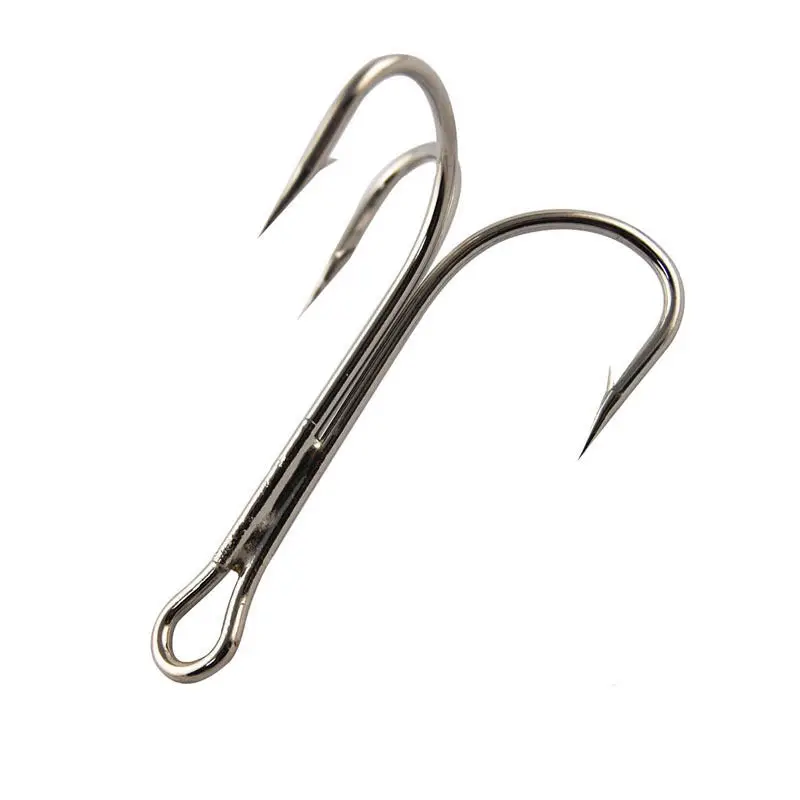 40pcs/lot 3551 Fishing Treble Hooks High Carbon Steel Fishing Hooks  Artificial Lure for ice Fishing hook Size 6/0 7/0 8/0 10/0