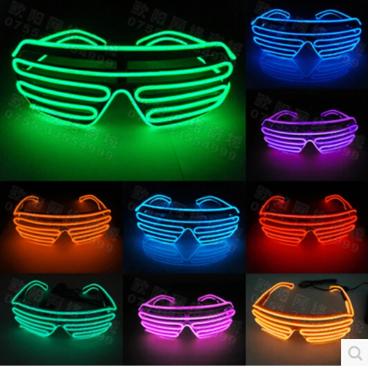 Party Lighting Shutter Shade Glasses Night Glow Diy Single Color Light Glasses Led Glasses For