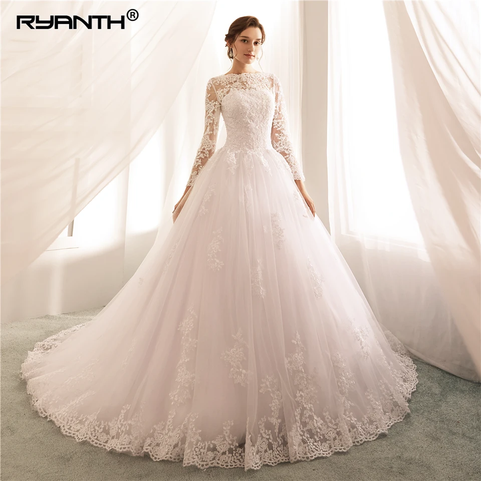 

Long Sleeves Wedding Dresses 2024 Lace A Line Wedding Dresses Sexy Sheer New Arrival Bride Dress Robe De Mariee Vestido de Noiva