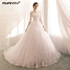 Long Sleeves Wedding Dresses 2022 Lace A Line Wedding Gowns Sexy Sheer New Arrival Bride Dress Robe De Mariee Vestido de Noiva ► Photo 1/6