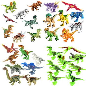 

32Pcs/set Jurassic World Dinosaurs Tanystropheus Tyrannosaurus Rex Super Heroes Building Block Bricks Toys