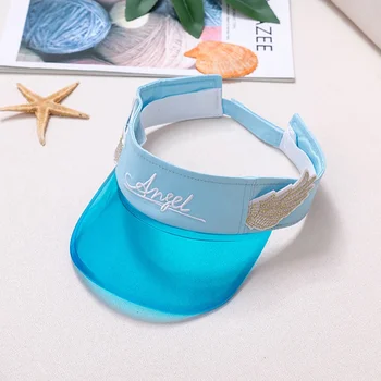 

Baby Girls Boys Sunhats Kids Cute Letter Embroidery Empty Top Hat Sunscreen Tourism Beach Outdoor Sun Cap For Children 3-8 Y