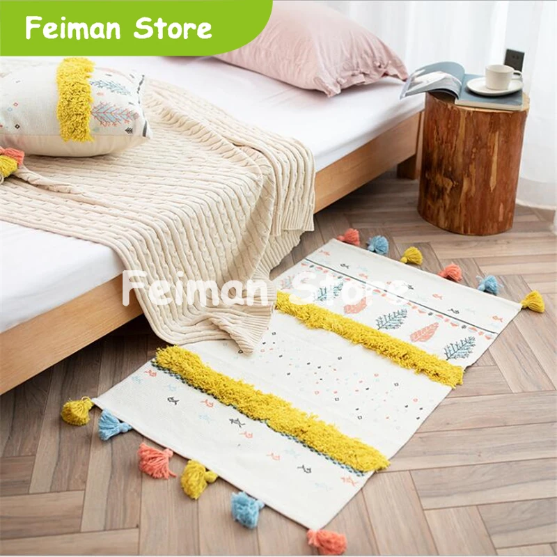 Мягкие хлопковые ковры в скандинавском стиле для гостиной, детская спальня, коврики для чистки ковров, для дома, напольный дверной коврик, декоративный домашний стол, ковер