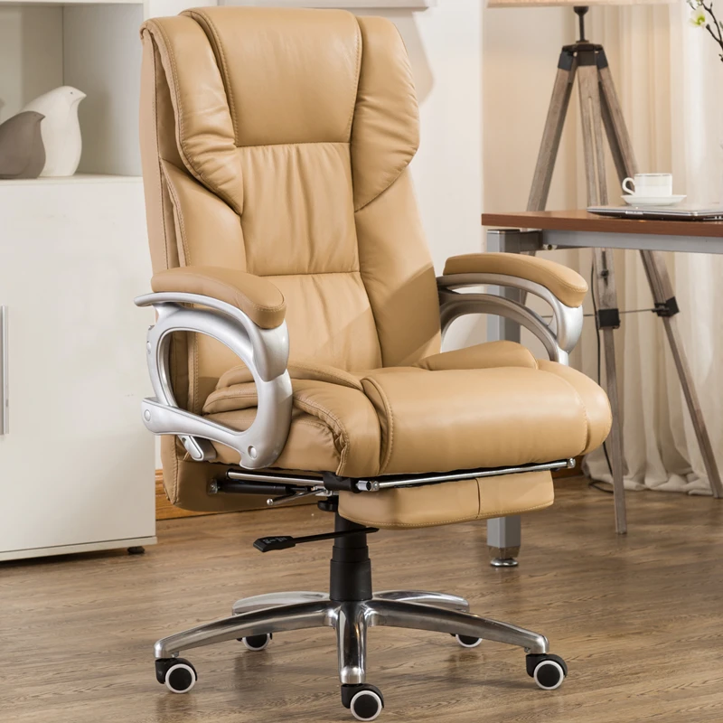  Office Chair Multifunction Office Computer Cowhide Chair Swivel Reclining Boss Chair Household Gami