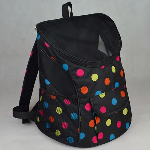 Тедди переноска для животных портативный рюкзак цвета конфеты сумка для домашних животных - Цвет: Black With Dot