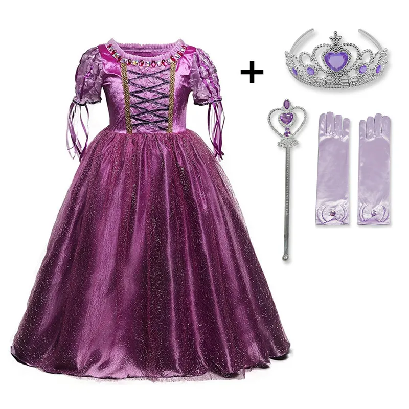 Маскарадные платья королевы Эльзы; костюмы Белль; платье принцессы Анны для девочек; вечерние платья; одежда для дня рождения для девочек; Vestidos Fantasia - Color: 7