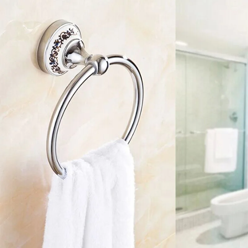 Stainless Steel Ring Wall Mount Chrome Towel Ring Bathroom Accessories