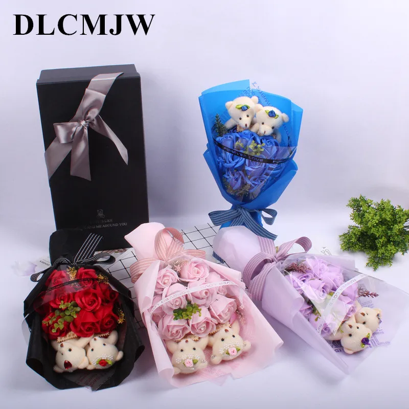 

Artificial flower Fake flowers soap rose Decorative Flowers bouquet for Wedding Party Birthday Valentine's day Holding flowers